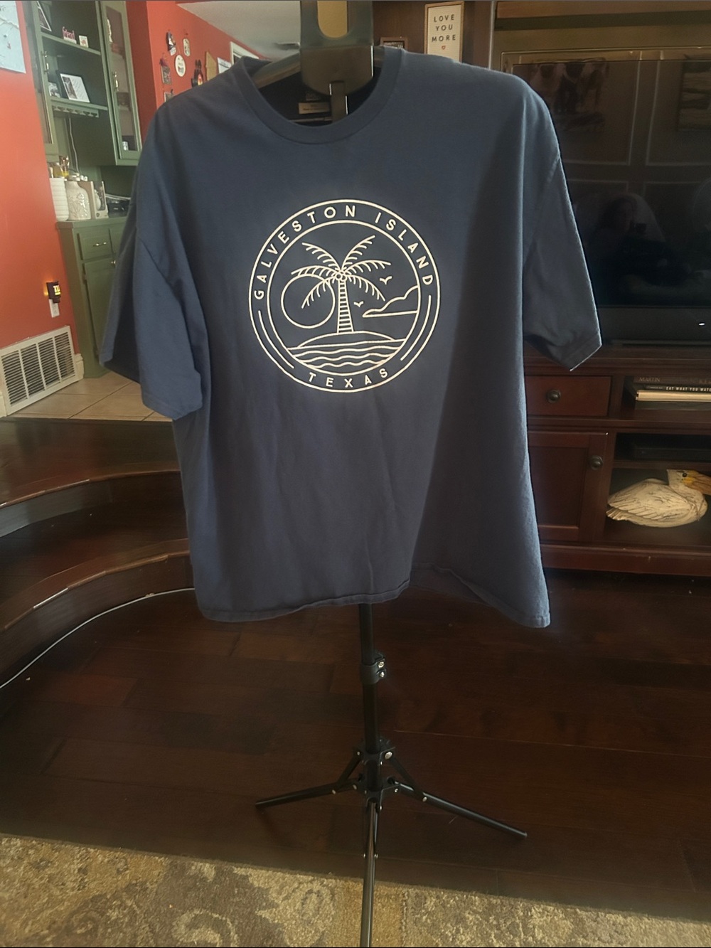 Galveston Island Texas Navy Blue Graphic Tee